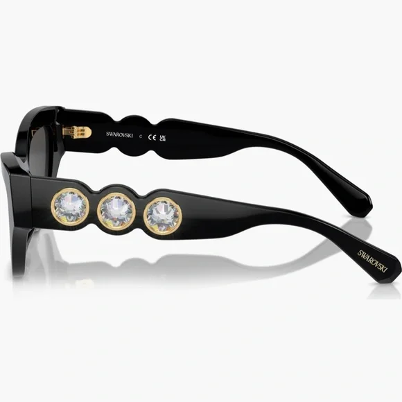 SWAROVSKI SK6021 Crystal Embellished Black Cat Eye Sunglasses SWAROVSKI SK6021 Crystal Embellished Black Cat Eye Sunglasses main image 4
